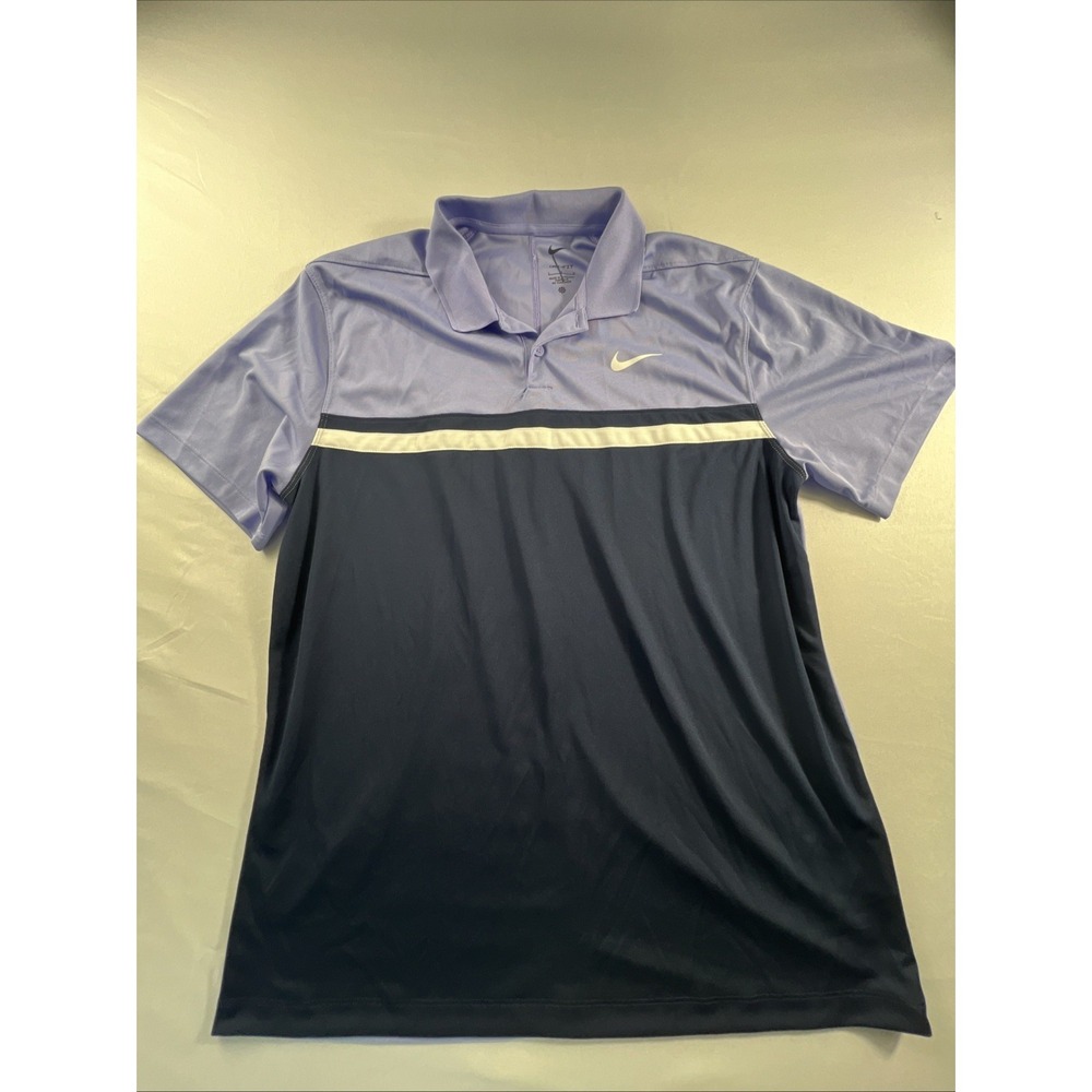 Nike‎ Dri-Fit Polo T-Shirt Men's Size L Black & Purple